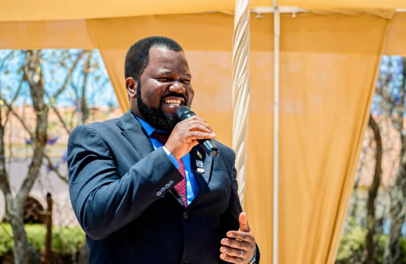 Benson Mukandiwa delivering an outdoor speech